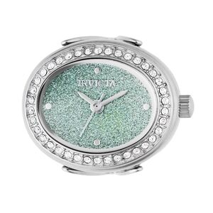 Invicta Silver and Green Glitter Women's Ring Watch